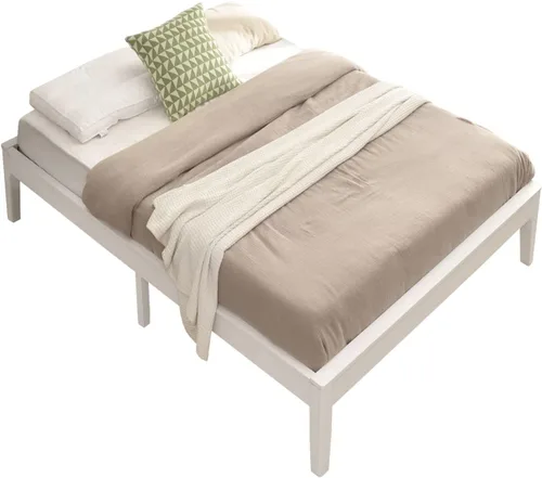 Vista 14 de Better Home Products Stella - Marco de cama individual de madera de pino maciza, color caoba