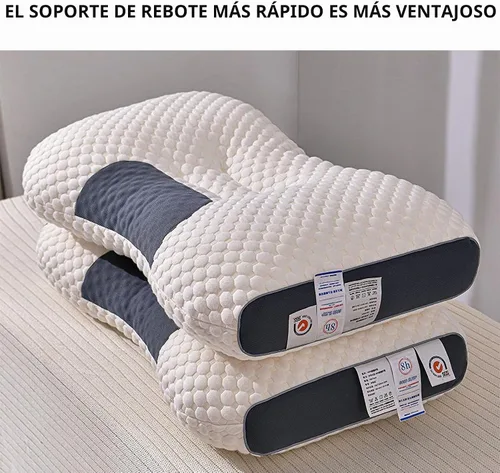 Vista 2 de Almohadas para dormir de lado, almohada de protección de vértebra cervical, almohada de cama de altura ajustable para dolor de cuello, almohada