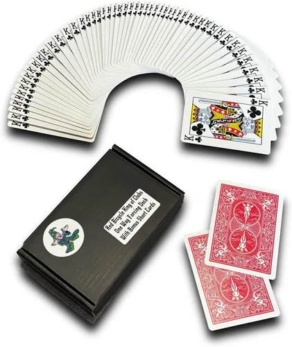 Vista 15 de Ted's Sterling Magic Kit de truco de bicicleta unidireccional con 52 cartas idénticas, palos traseros rojos (nueve)