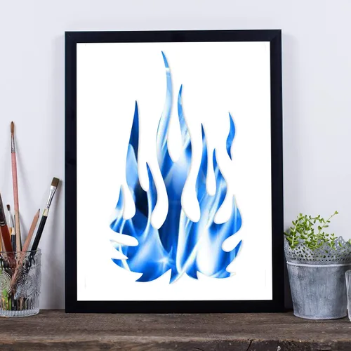 Vista 5 de 5 hojas de plantillas de llama para aerógrafo, plantillas de fuego reutilizables, plantilla de decoración de pintura para arte, ventana, pared