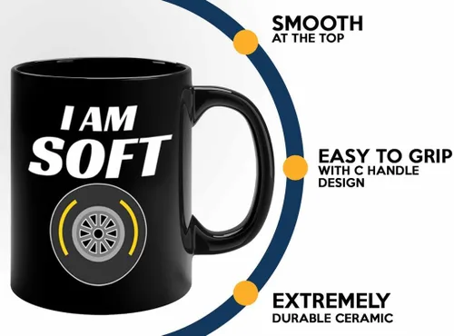 Vista 4 de Racer Coffee Mug 11oz Black - I'm Soft - Fuel Speed Racer Car Guys Circuit Automotive Racing Boy Gifts For Him Dad Men Boyfriend