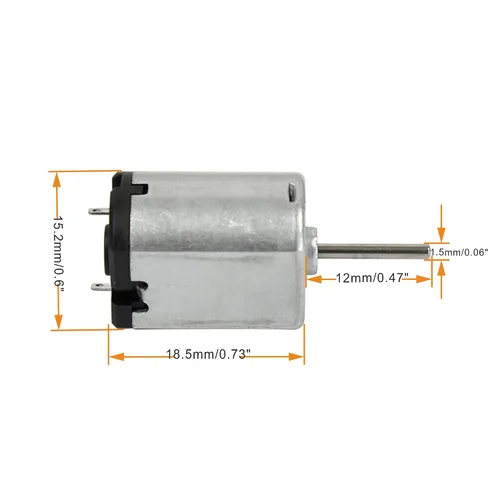 Vista 2 de CHANCS Pequeño 030 DC Motor DC Eje Largo 6V 17000RPM Micro Motor para DIY Coches Control Remoto 2PCS
