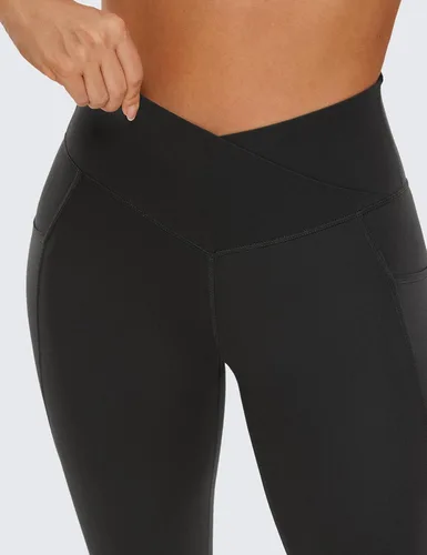 Vista 4 de CRZ YOGA Butterluxe - Leggings de entrenamiento con cintura cruzada para mujer, con bolsillos, 25 pulgadas, cintura alta en V, pantalones de yoga