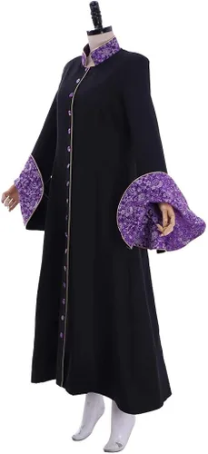 Vista 3 de Lady Trumpt Sleeve Clero Cassock Medieval Sacerdote Robe Halloween Cosplay Disfraz Capa