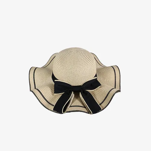 Vista 2 de Sombreros de playa para mujer, sombrero de paja de ala ancha para mujer, protección solar UPF 50+, sombrero de sol flexible, gorra enrollable Beige