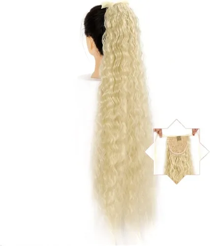 Vista 15 de HIHELO 1 paquete de extensiones de cola de caballo largas onduladas sintéticas naturales con cordón de extensión de cola de caballo para mujer 005
