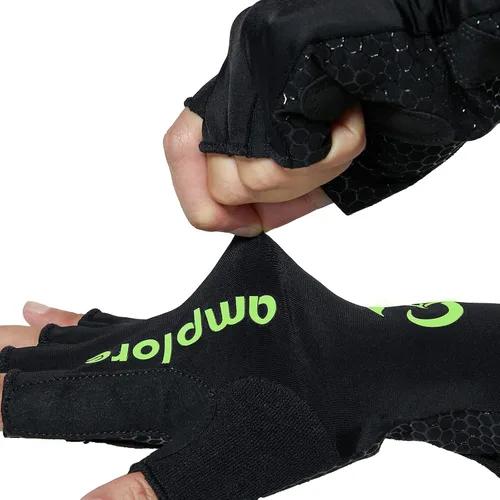 Vista 5 de Amplore Guantes de ciclismo de medio dedo, guantes de bicicleta de carreras, BMX, guantes de verano para mujer y hombre, guantes de bicicleta