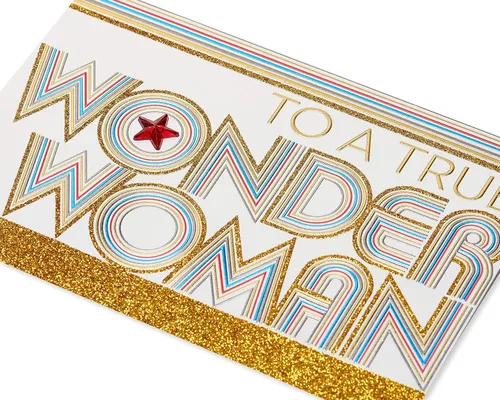 Vista 4 de Papyrus Tarjeta en Blanco Mujer Maravilla para Ella (Verdadera Mujer Maravilla)
