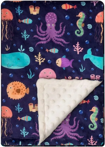 Vista 13 de Manta Bee Minky - Felpa suave de doble capa, de recién nacido a niño pequeño, respaldo con puntos, regalos para baby shower (30 x 40 pulgadas)
