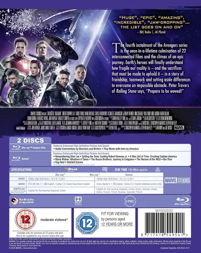 Vista 3 de Avengers Endgame Blu-ray 2019 Region Free