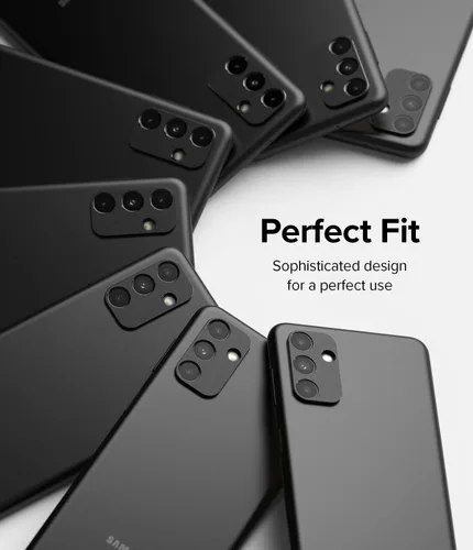 Vista 3 de Ringke Estilo de cámara compatible con Samsung Galaxy A13 5G protector de lente de cámara, marco de aluminio resistente adhesivo - negro