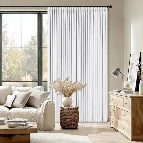 Vista 27 de Juego de 2 paneles de cortinas plisadas negras de 80 pulgadas para sala de estar, cortinas plisadas de lino con forro de 80 pulgadas de largo, 100%