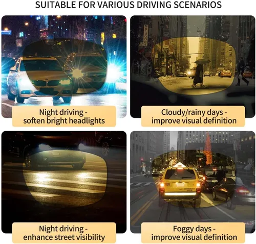 Vista 3 de SUNGAIT Night Driving Glasses for Men Glare Reducing HD Night Vision Glasses Polarized Trendy Designer