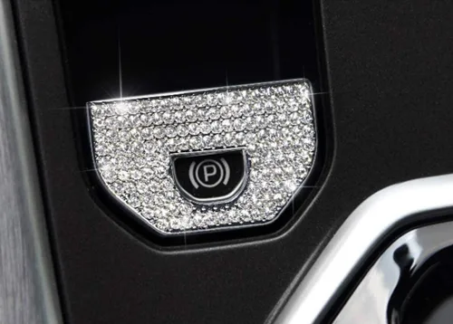Vista 3 de Compatible con Range Rover Evoque 2013-2019 Accesorios Bling Embalaje Modo de Conducción Calcomanías de diamantes de imitación para mujeres (Plata)
