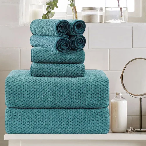 Vista 16 de Juego de 8 toallas de baño grandes negras para la familia, 2 toallas de baño de gran tamaño, 2 toallas de mano, 4 toallas pequeñas, 600GSM, suaves