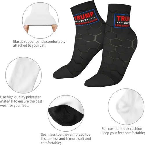 Vista 5 de GDJF Trump 2024 Save America Again Ankle Socks Winter Low Cut Sports Warm Comfort Breathable Casual Socks For Mens And Womens (2)