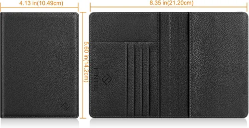 Vista 5 de Fintie - Funda para pasaporte, billetera de viaje delgada con bloqueo RFID, estuche para tarjetas, protector para pasaporte, elementos esenciales