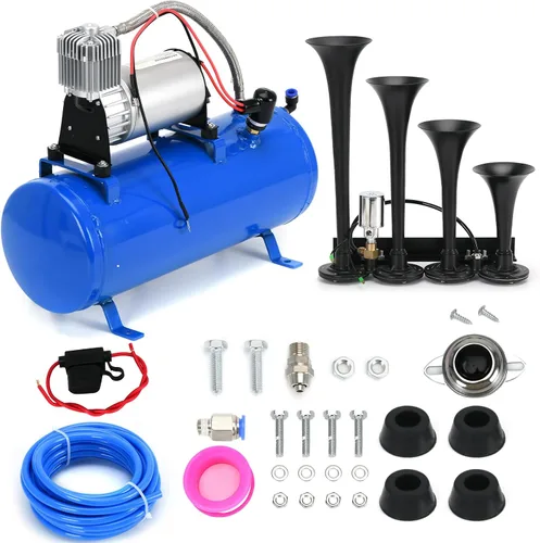 Vista 12 de PTNHZ Bomba de Tanque de Compresor de Aire DC 12V MAX 150PSI con Tanque de 3 Litros 0.8 Galones Para Tren, Camión, Barco, Camioneta, Autocaravana.