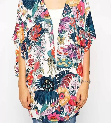 Vista 3 de Relipop Saco de gasa para mujer holgado con estampado floral