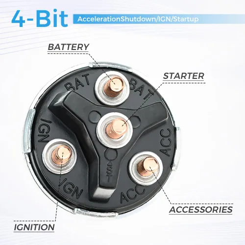 Vista 4 de Interruptor de llave de encendido de 4 posiciones, reemplazo universal del interruptor de arranque para automóvil, carretilla elevadora, camión