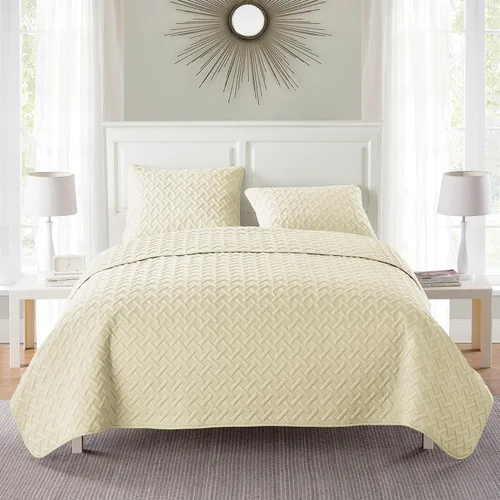 Vista 14 de VCNY Home - Juego de edredón para cama individual de 2 piezas, alternativa a edredón tamaño individual, colcha de tejido de cesta con funda