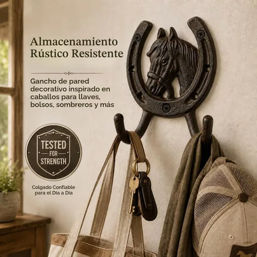 Vista 6 de Comfy Hour - Ganchos de caballo de 5 pulgadas para pared, soporte