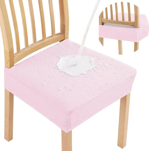 Vista 11 de Smiry Fundas de asiento impermeables para sillas de comedor, sin fundas traseras