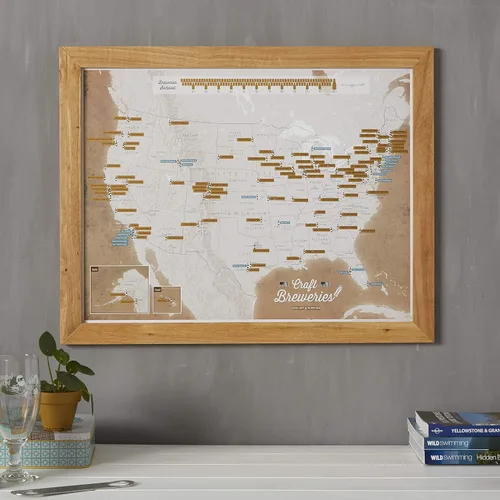Vista 5 de Scratch Off USA Map - Póster de cervecerías artesanales – Regalos para entusiastas de la cerveza – Maps International – 17 x 22 pulgadas