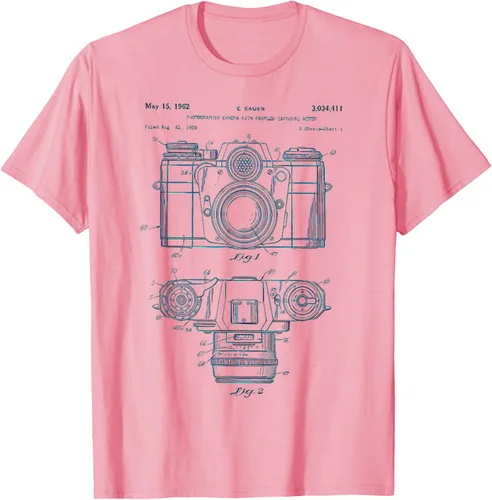 Vista 26 de Fotografía amante regalo cámara vintage esquema camiseta Negro