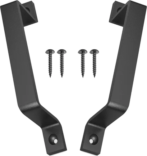 Vista 32 de Tirador Clásico de Puerta – Tirador de Acero Resistente para Portones, Puertas de Granero, Cercas Exteriores, Negro, 7 Pulgadas