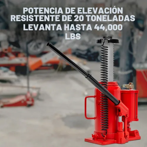 Vista 2 de Stark USA Gato hidráulico para botella de aire de 20 toneladas (40,000 libras), neumático y manual de perfil bajo con asa de transporte, elevación