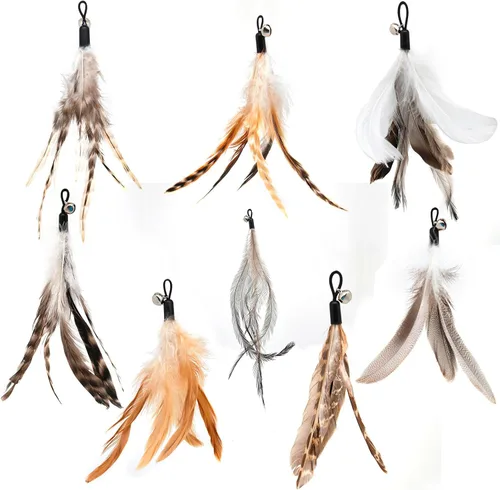 Vista 9 de miwoowim Juguetes interactivos para gatos, 10 piezas de juguetes retráctiles para gatos y juguetes de plumas, juguetes de enriquecimiento para gatos