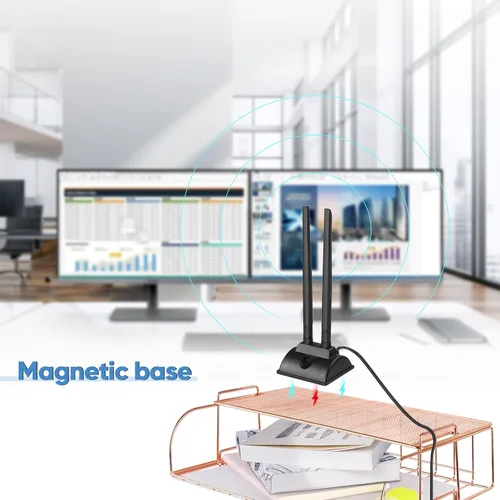 Vista 4 de Bingfu 4G LTE Antena Base Magnética 6dBi 4G LTE MIMO SMA Antena Macho Compatible con 4G LTE Wireless CPE Router Cellular Gateway Industrial IoT