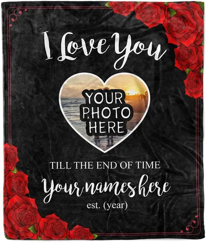Vista 17 de Manta personalizada para esposa de esposo a esposa para pareja, regalo de aniversario para mujeres, regalo para aniversario de boda