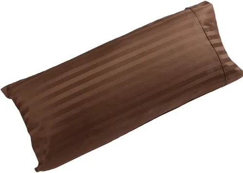 Vista 4 de Funda de almohada corporal de algodón egipcio de 300 hilos, tamaño de rayas de 20 x 54 pulgadas, funda de almohada (20 x 54 pies, beige)