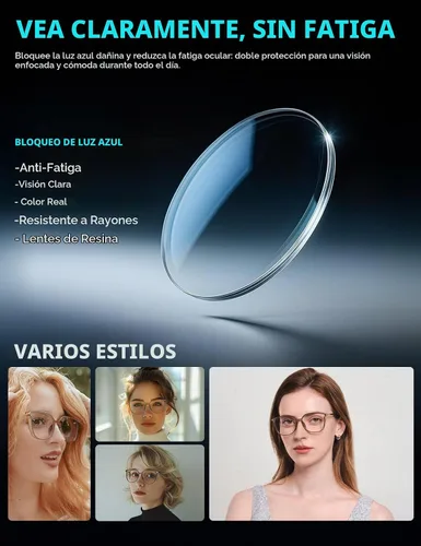 Vista 4 de ZanyLen Vintage Cat-eye Blue Light Blocking Glasses for Women, Lightweight TR90 Fashion Eyeglasses