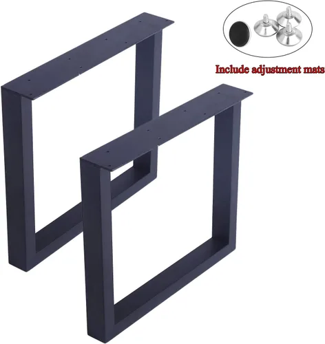 Vista 2 de MBQQ Patas para muebles de 15.7" de altura 17.7" de ancho, tubo cuadrado rústico decorativo, patas de mesa de metal resistente, patas de escritorio