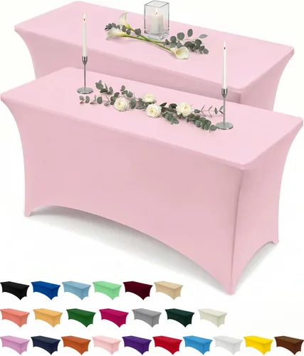 Vista 51 de Utopia Kitchen Mantel rectangular de spándex de 4 pies [1 unidad, negro] 200 GSM elástico, ajustado, lavable y resistente a las arrugas, cubierta