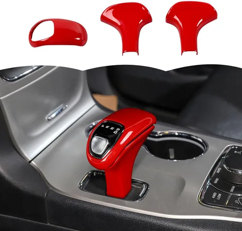 Vista 8 de RT-TCZ Cubierta de perilla de cambio de fibra de carbono, accesorio decorativo para interior, compatible con Jeep Grand Cherokee 2014-2015