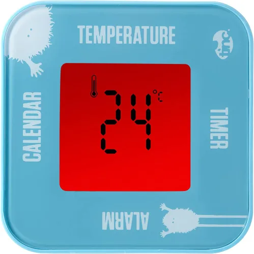 Vista 7 de Tinc Alarma digital para niños, temperatura, fecha y temporizador giratorio reloj abatible, azul, pequeño