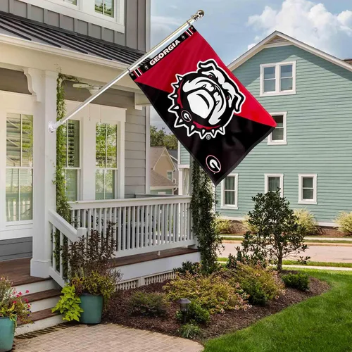 Vista 5 de College Flags & Banners Co. Bandera Premium con Logotipo Audaz de Georgia Bulldogs