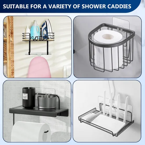 Vista 8 de Shower Caddy Adhesive Replacement Hooks, Heavy Duty Adhesive Strips