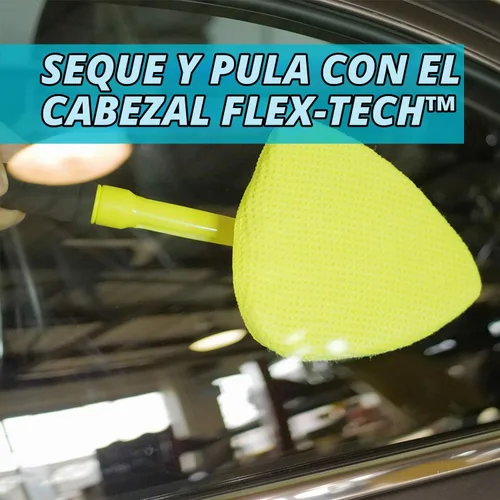 Vista 2 de Invisible Glass 95164 Herramienta Reach & Clean para ventanas y parabrisas Wet-Dry Pro, mango extensible y paño de microfibra lavable reutilizable