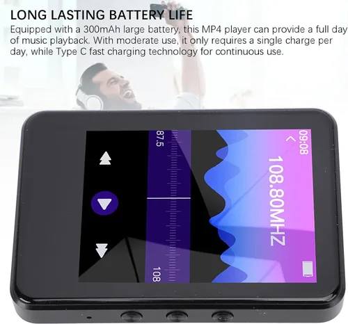 Vista 8 de Yinhing 2.4 Inch MP4 Player Music Touch Screen with 5.0 Camera HD Display 128GB Expandable Memory 300mAh Battery for Videos E Books