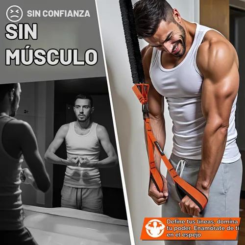 Vista 2 de HPYGN Bandas de resistencia para entrenamiento de brazos, bíceps, tríceps, espalda, abdominales, hombros, bandas de ejercicio resistentes con asas