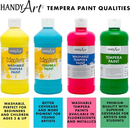 Vista 3 de Handy Art Little Masters - Pintura al temple de 16 onzas, color negro, 201-755