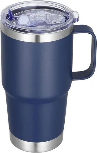 Vista 30 de Vaso térmico de acero inoxidable de 20 oz con asa, envase a granel, vasos termales metálicos aislados, taza de café de viaje con asa, vaso de doble