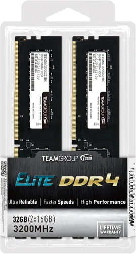 Vista 6 de TEAMGROUP Elite DDR4 Kit de 32 GB (2 x 16 GB) 3200 MHz PC4-25600 CL22 (2933 MHz o 2666 MHz) sin búfer sin ECC 1.2V UDIMM 288 Pin PC PC Desktop