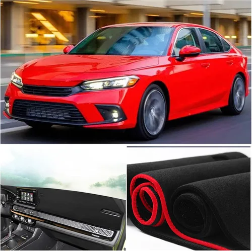 Vista 4 de Cubierta de alfombrilla de salpicadero, consola central interior personalizada compatible con Honda Civic Sedan 2022 2023, accesorios