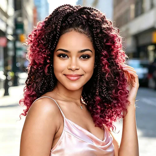 Vista 24 de Wodun Extensiones de Cabello de Ganchillo con Trenzas de Caja Goddess de 10 Pulgadas Pre-Enrolladas, Cabello de Ganchillo con Extremos Rizados Para